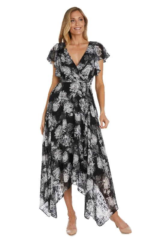 Nightway High Low Floral Print Dress 22163