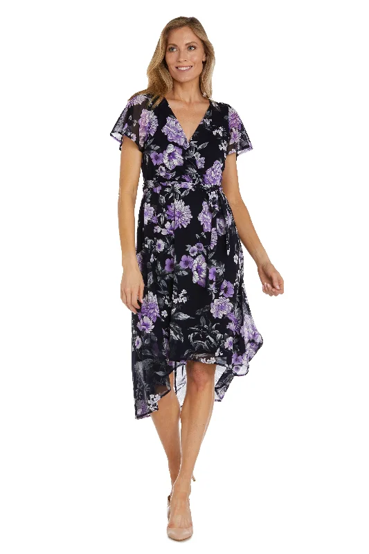 R&M Richards 9420P High Low Floral Petite Dress