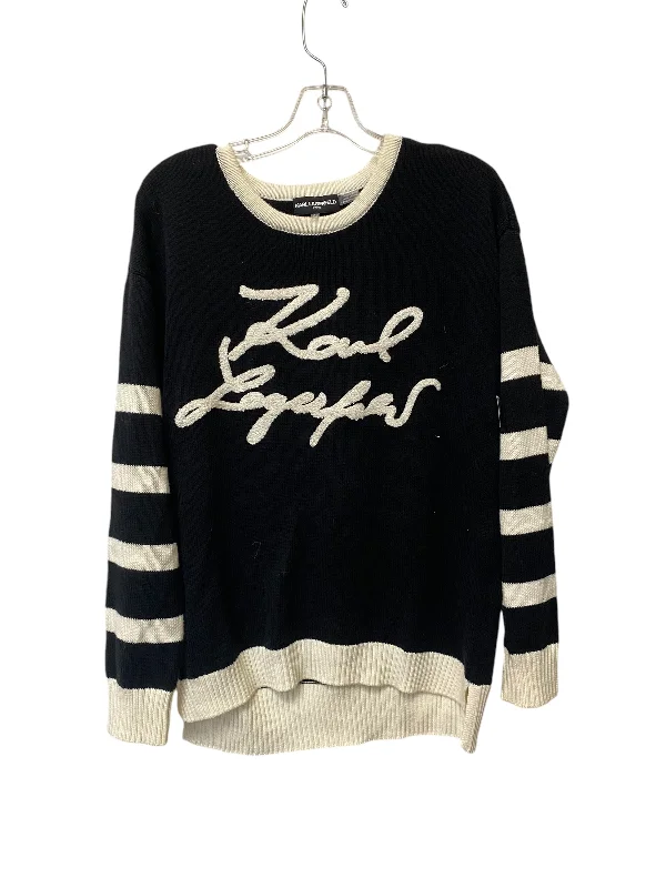 Sweater By Karl Lagerfeld In Black & White, Size: Xs