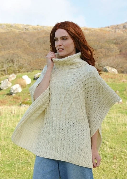 Aran Merino Wool Shawl | Natural