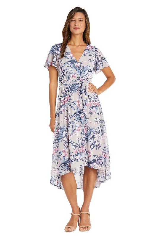 R&M Richards 9400 High Low Floral Print Dress