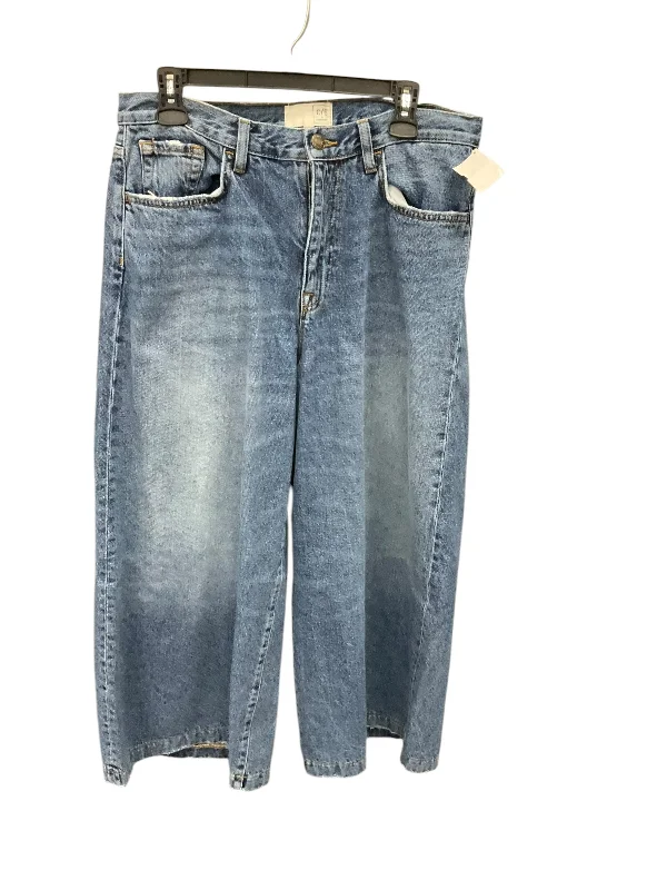 Jeans Wide Leg By Current/elliott In Blue Denim, Size: 12