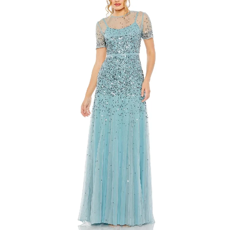 Womens Sequined Formal Evening Dress