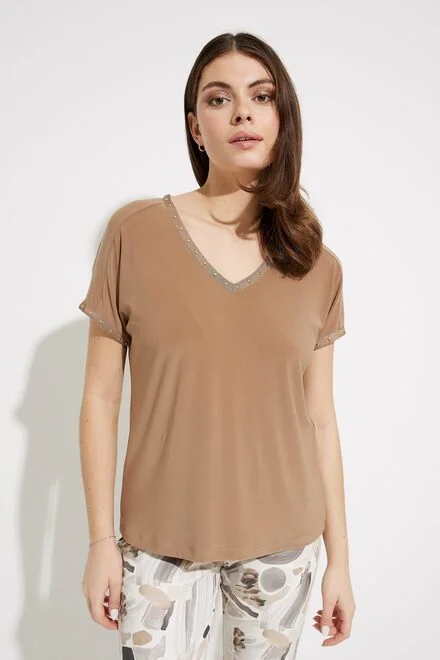 Joseph Ribkoff Stretch Waist V-Neck Top