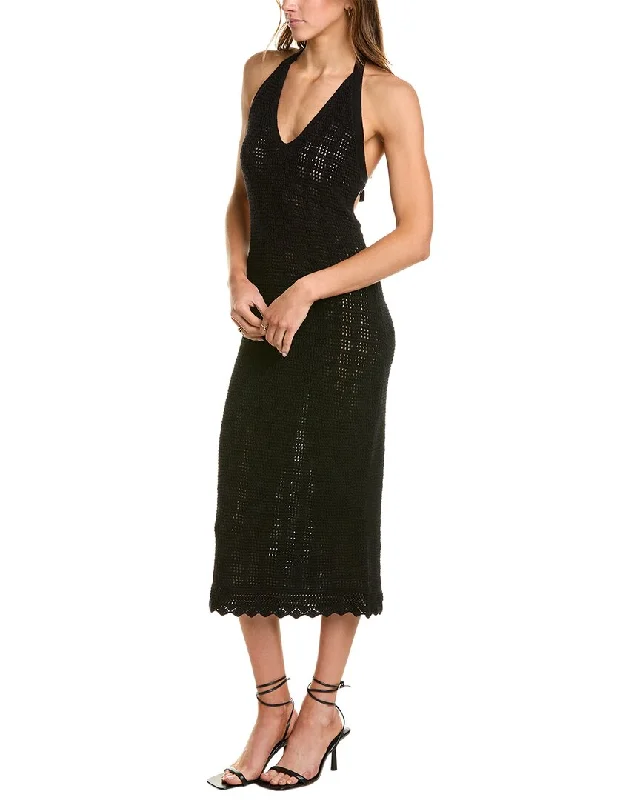 525 America Halter Crochet Maxi Dress