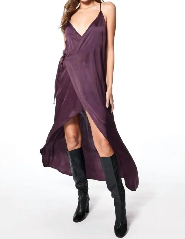 Givanni Maxi Slip Dress In Raisin