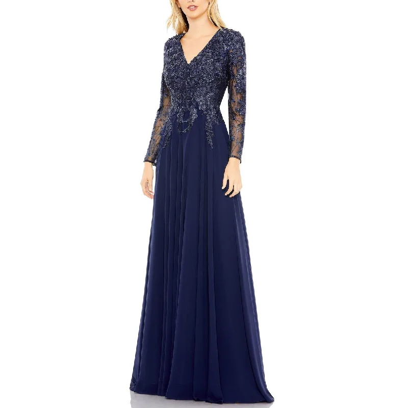 Womens Georgette Embellished Evening Dress