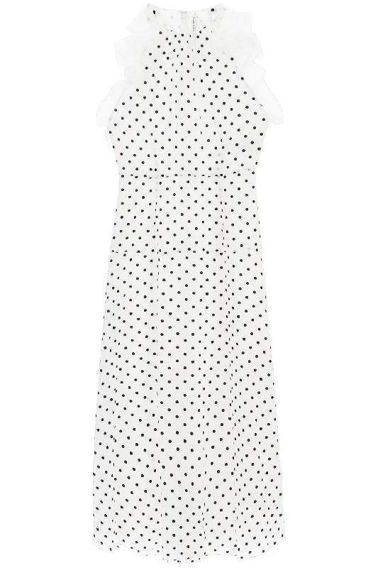 Alessandra Rich Women's Sleeveless Maxi Dress In Polka