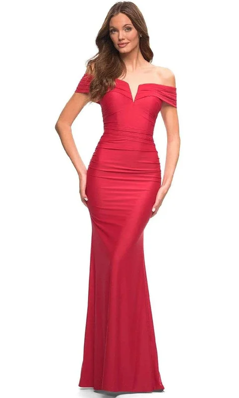 La Femme - 30582 Off Shoulder Ruched Gown