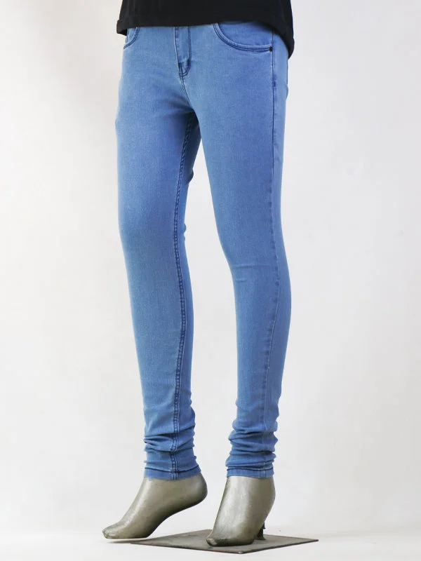 LJ01 Stretchable Denim Jeans For Womens Light Blue