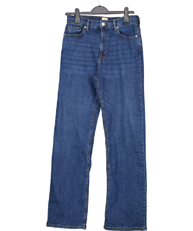 French Connection Blue High Waist Straight Leg Jeans UK 10