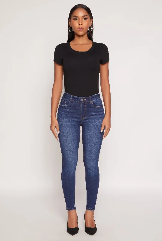 WAX Frayed Detail Skinny Jeans