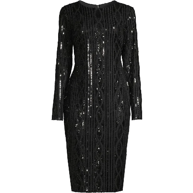 Womens Sequined Knee-Length Cocktail And Party Dress