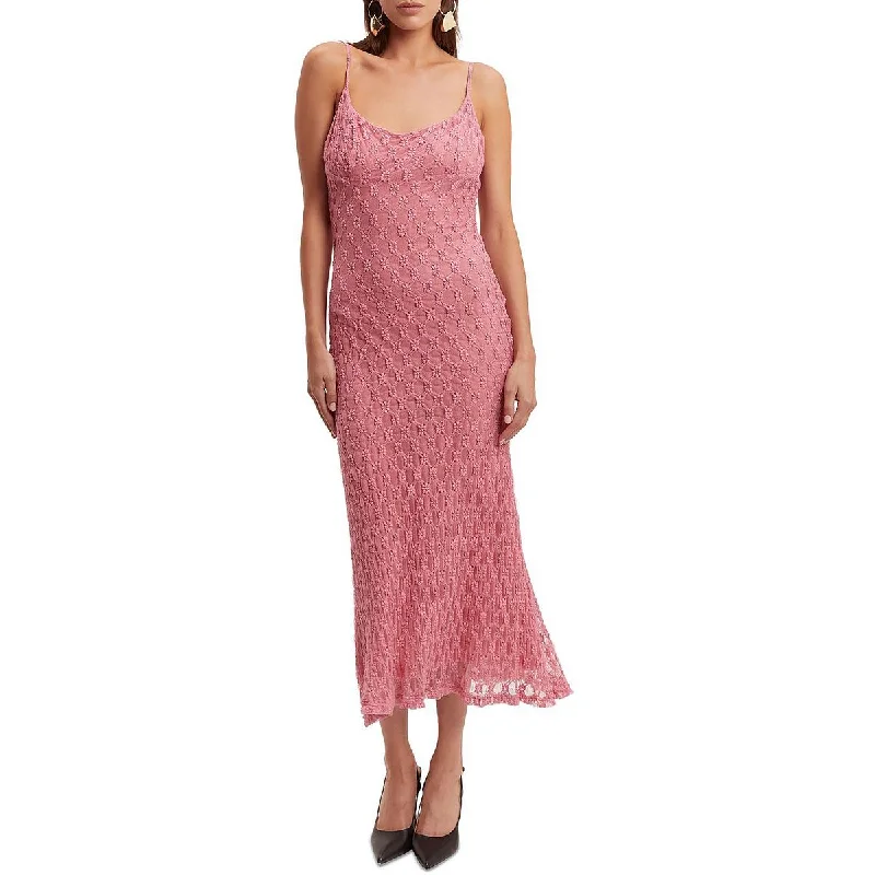 Womens Lace Fitted Maxi Dress