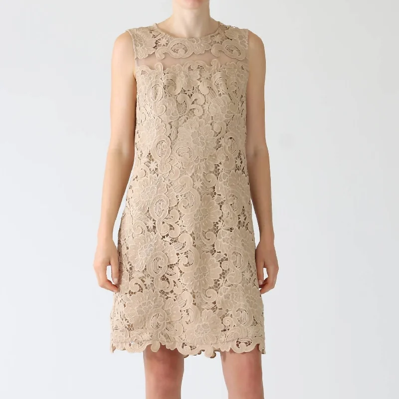 Finley Lace Mini Dress In Teak