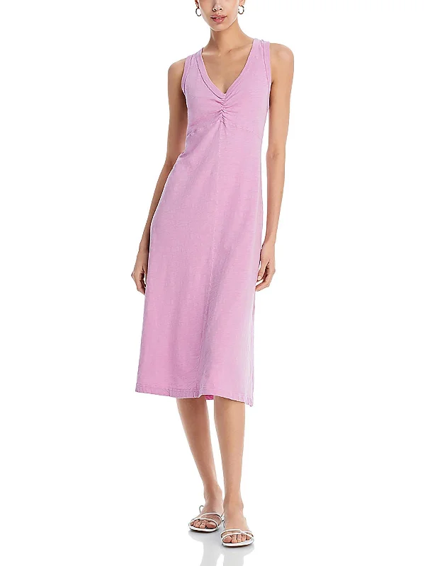 Womens V Neck uch Midi Dress