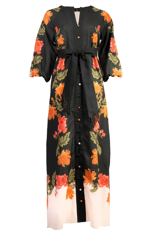 Iris Maxi Dress In Hunter Bloom