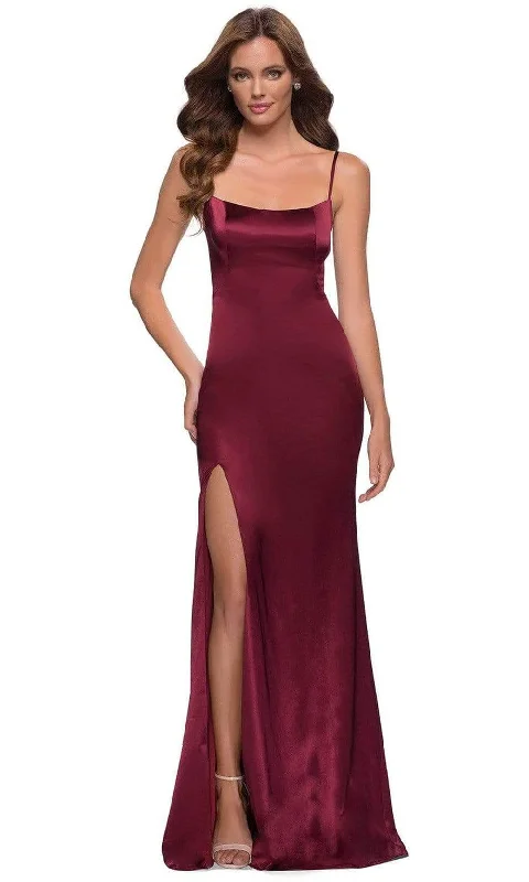 La Femme - 29945 Satin Modest Prom Sheath Dress