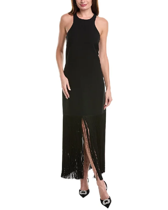 Michael Kors Collection Double-Faced Fringed Wool Maxi Dress