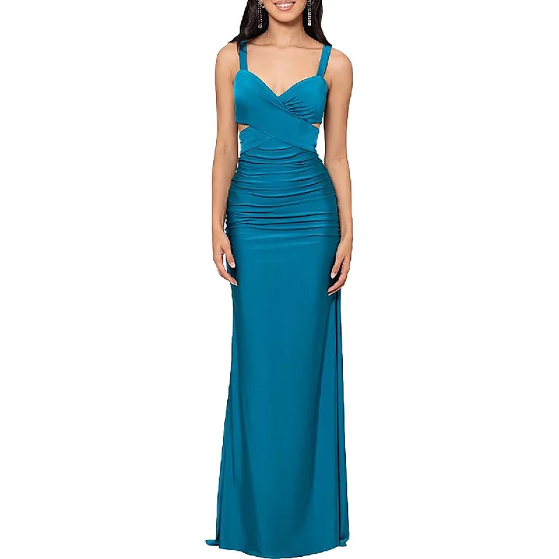 Juniors Womens Full Length Cut-Out Evening Dress