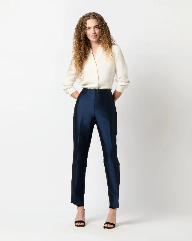 Julia Pant in Navy Mikado