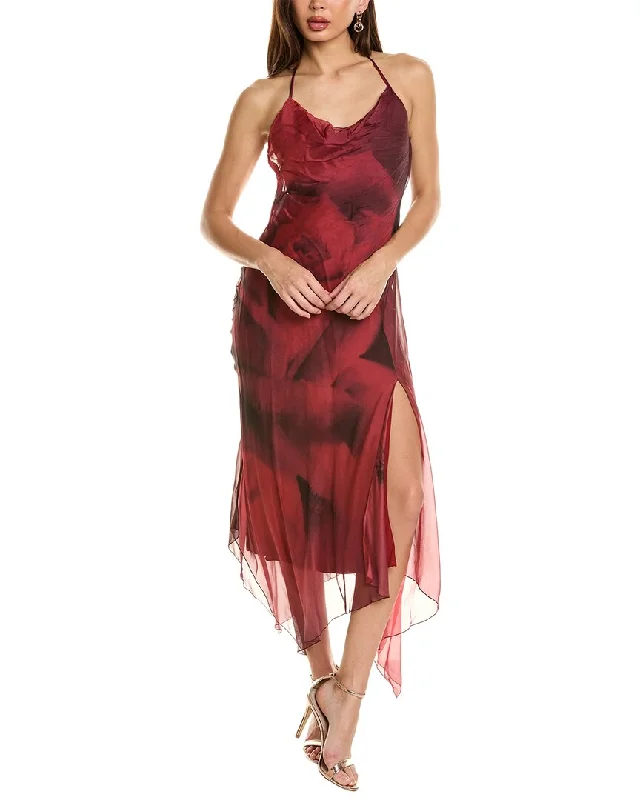 Alberta Ferretti Silk Chiffon Midi Dress