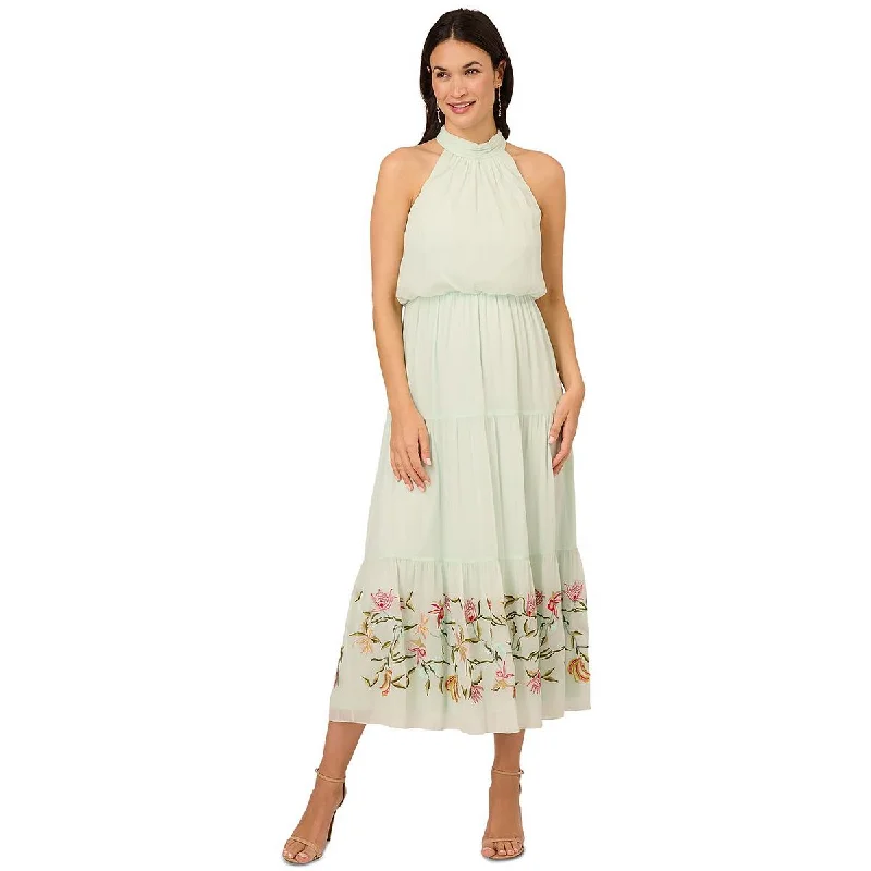 Womens Chiffon Embellished Maxi Dress