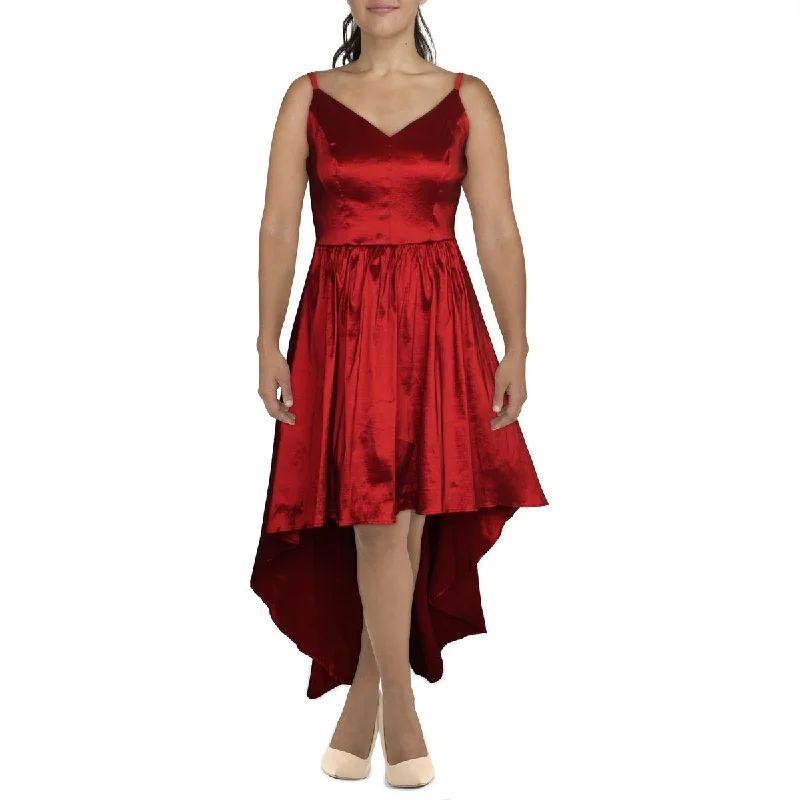 Plus Womens Taffeta Hi-Low Formal Dress