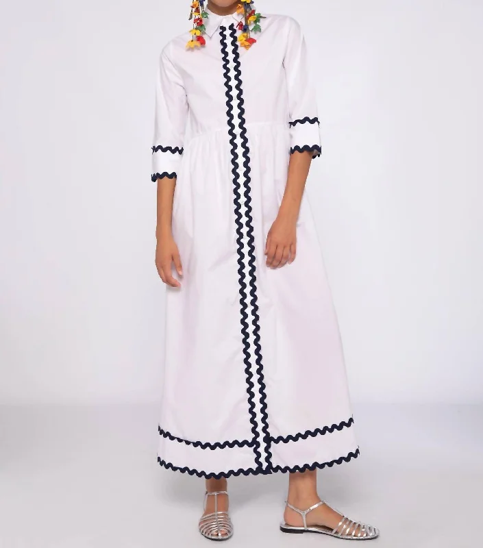 Natalia Maxi Dress In White Poplin