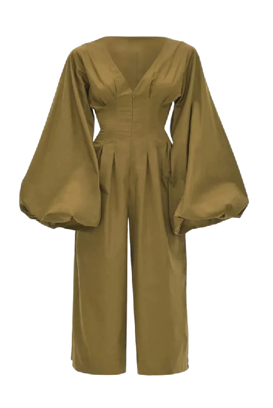 Nia Culotte Olive Jumpsuit