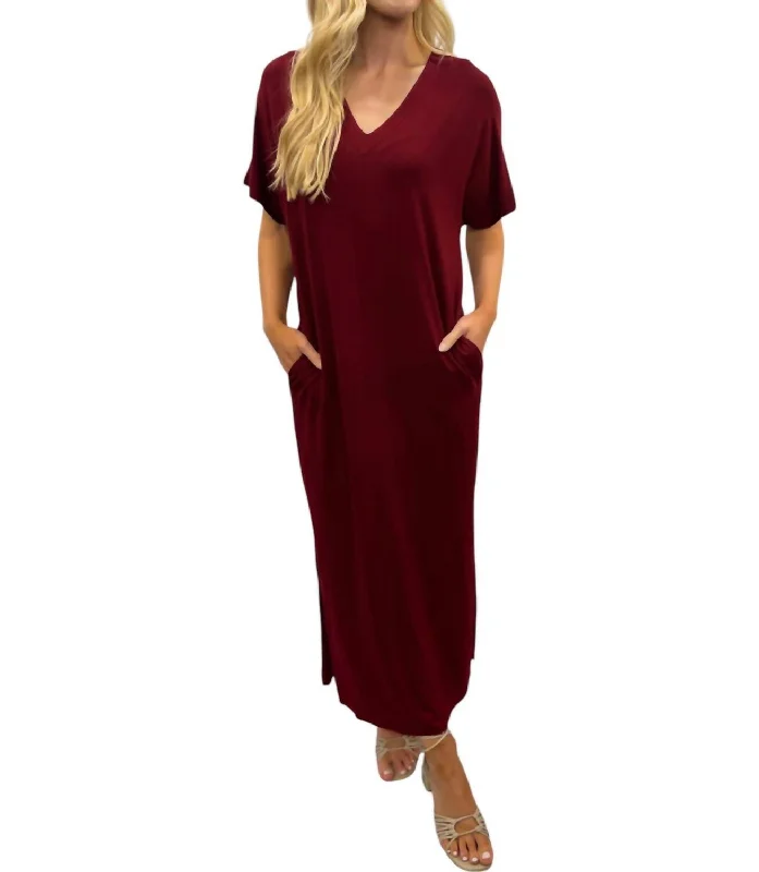 Maxi Dress In Burgundy