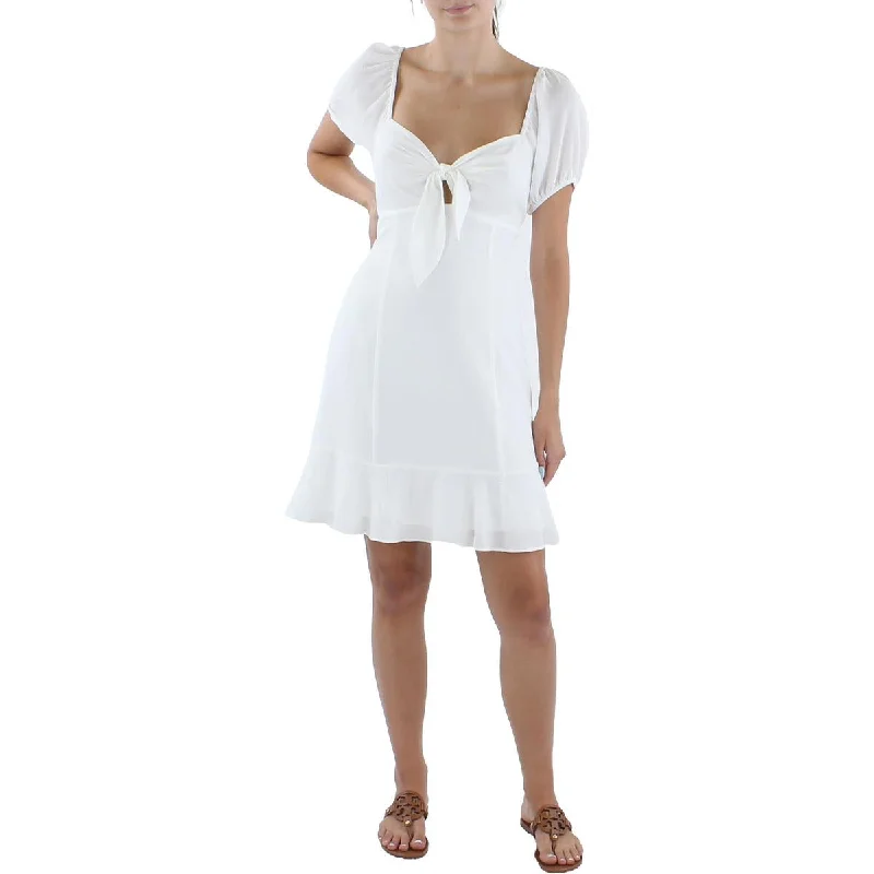 Womens Square Neck Short Mini Dress