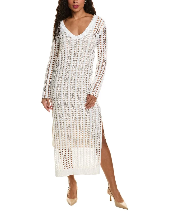 Brunello Cucinelli Crochet Linen & Silk-Blend Midi Dress