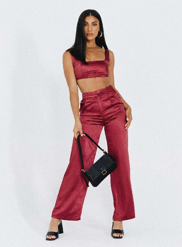 Huxley Satin Set Burgundy