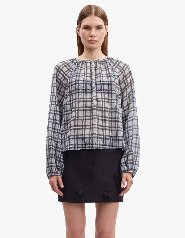 Savira Blouse - Blue Iron Check