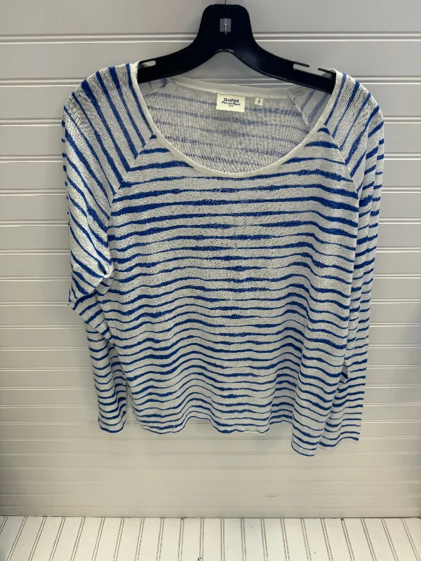 Top Long Sleeve By Hartford,  In Blue & White, Size: Xl