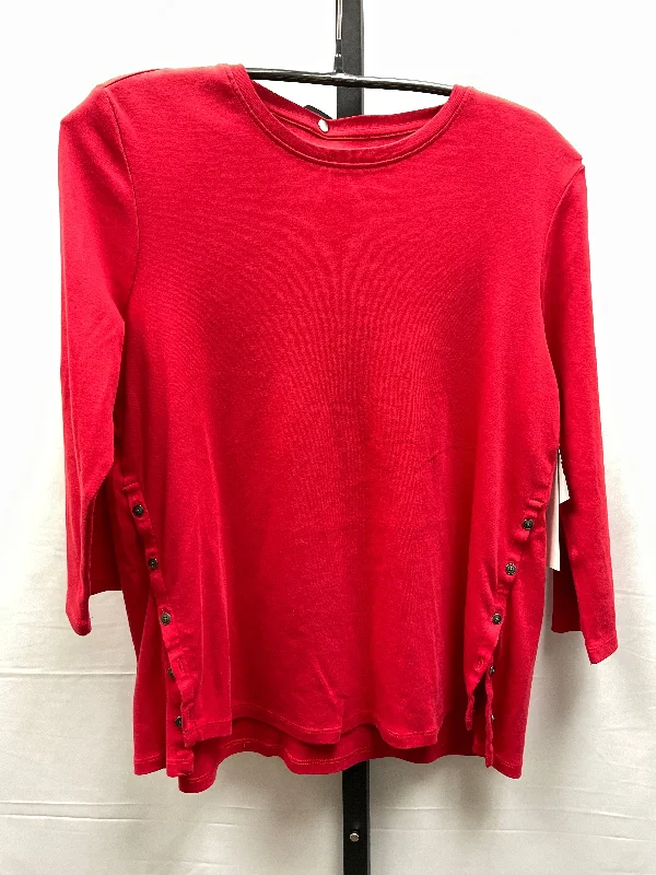 Top Long Sleeve By J. Jill In Red, Size: Petite  M