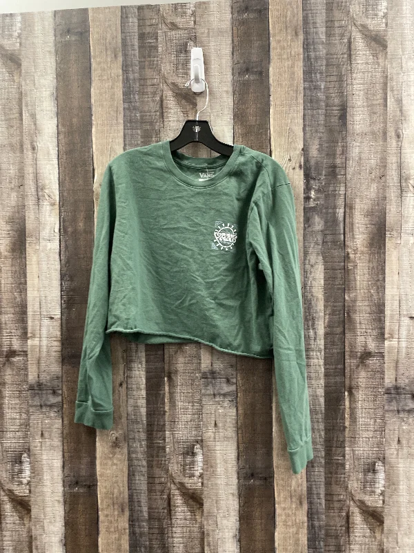 Top Long Sleeve By Vans In Green, Size: L